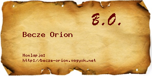 Becze Orion névjegykártya